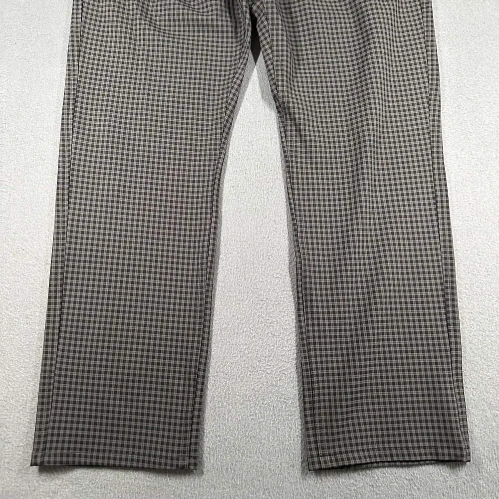 FootJoy Athletic Fit‎ Pants Mens 35x30 Gray Check Golf Stretch Casual Khakis